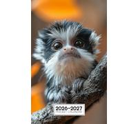 2026-2027 Pocket Calendar: 2 Years Monthly Planner From January 2025 To December 2026 for Purse | Emperor Tamarin Themed