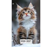 2026-2027 Pocket Calendar: 2 Years Monthly Planner From January 2025 To December 2026 for Purse | Maine Coon Kitten Themed