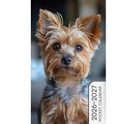 2026-2027 Pocket Calendar: 2 Years Monthly Planner From January 2025 To December 2026 for Purse | Yorkshire Terrier Dog Themed
