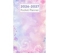 2026-2027 Pocket Planner: 2 Year Monthly Organizer for Purse from January 2026 to December 2027, Soft Pink Floral Cover