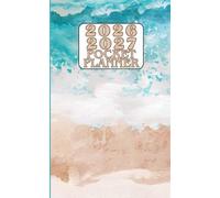 2026-2027 Pocket Planner: 2 Year Pocket Calendar for Purse from January 2026 up to December 2027 with Holidays, Habits Tracker, Vision Board (Size: 4x6.5) - Dreamy Watercolor Ocean Blue Cover