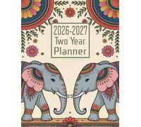 2026-2027 Two Year Planner: Elephant Animal themed Cover 2 Page Spreads With Monthly Calendar Grids 24 Month Organizer