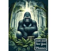 2026-2027 Two Year Planner: Gorilla Ape Animal themed Cover 2 Page Spreads With Monthly Calendar Grids 24 Month Organizer