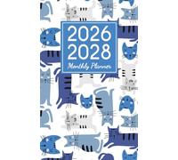 2026-2028 Monthly Planner: 3 Years Pocket Organizer from January 2026 to December 2028 with 36 Months of Scheduling including Federal Holidays in ... Playful Blue Cat Pattern for Purse or Bag