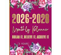 2026-2028 Monthly Planner 3 years: three 3 Year Calendar from January 2026 to December 2030 | 36 Months Schedule Organizer with Holidays/ PINK COVER