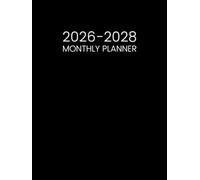 2026-2028 Monthly Planner Hardcover: 3 Year Calendar from January 26 to December 28 - Two Pages per Month || 36 Months Schedule Organizer with ... Quotes || Large Size - Black Cover