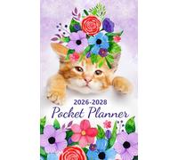 2026-2028 Pocket Planner: Three-Year Monthly Organizer with 36 Months of Planning from January 2026 to December 2028 featuring Federal Holidays and ... Size for Purse | Floral Crown Cat Cover