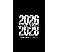 2026 -2028 Three Year Monthly Planner: 3 Year Pocket Calendar Schedule Agenda and Organizer January 2026 to December 2028 with holidays small size black background