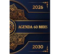 2026-2030 Agenda 60 mois: Planificateur Mensuel 2026 2030 | 5 Ans du 01/01/2026 au 31/12/2030 | 2 Pages = 1 Mois | Jours Fériés | Format A4 | 160 Pages