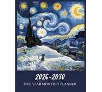 2026-2030 Five Year Monthly Planner: 5 Year Calendar Organizer Two Pages Per Month From January 2026 To December 2030 with Holidays Cute Cat Starry Night Art style