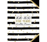 2026-2030 Monthly Planner: 5 Years Monthly & Weekly Simple and Large Schedule Organizer & Agenda with Projects/ Notes/ Goals & Checklists/ At a Glance ... (Pretty Stylish Gold Stripes Design)