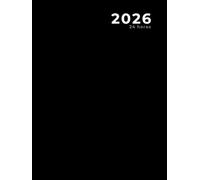 2026 , 24 horas: Diario / Planificador diario y agenda de citas lago, negro clásico