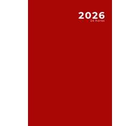 2026 , 24 horas: Diario / Planificador diario y agenda de citas, rojo