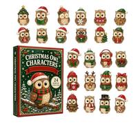 2026 2D Acrylic 24 Days Advent Owl Ornaments Countdown Christmas Calendar
