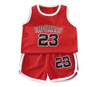 2026 3Pc Gioventù Pallacanestro Leggero Ragazzi Ragazze Moda Tank Top Track Pantaloncini Calzini Set, Rosso, 8-9 Anni