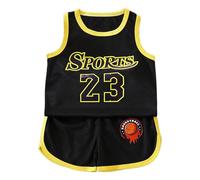 2026 3Pc Gioventù Pallacanestro Leggero Ragazzi Ragazze Moda Tank Top Track Pantaloncini Calzini Set, giallo chiaro, 3-4 Anni