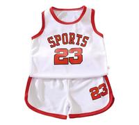 2026 3Pc Gioventù Pallacanestro Leggero Ragazzi Ragazze Moda Tank Top Track Pantaloncini Calzini Set, bianco, 5-6 Anni