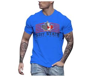 2026 51st State Canada Maglietta a maniche corte Potenza Canada 51st State T-Shirt Fa America e Canada Ancora una grande maglietta da uomo, Blu, L