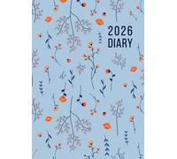 2026 A4 Page A Day: One Page Per Day Daily Diary Planner & Organizer for 365 Days, dated from Jan 2026 to Dec 2026, Fully Lined Journal Notebook with Calendars, To-Do List and Notes | Blue Floral