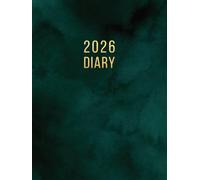 2026 A4 Page A Day: One Page Per Day Daily Diary Planner & Organizer for 365 Days, dated from Jan 2026 to Dec 2026, Fully Lined Journal Notebook with Calendars, To-Do List and Notes | Green Marble