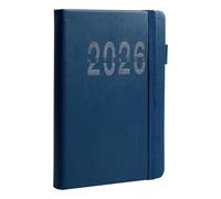 2026 A5 Schedule Book, Vertical Stripes Hardcover Notebook, A5 2026 Scheduling Journal with Elastic Strap, Stylish Planner, Compact Size, for School, Office, Home, Fitness, and Commute