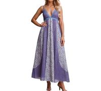 2026 Abiti Estivi per le Donne Senza Maniche Lunga Camicia da Notte Piena Slip Camicia Da Notte Morbido Camicia Da Notte Scollo A V, Viola, S