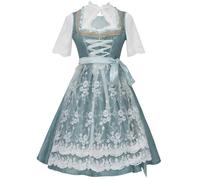 2026 Abito da donna di media lunghezza camicia grembiule set da tre pezzi abito da Oktoberfest tedesco costumi cosplay per le donne per il sesso (verde, S)