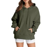 2026 Accoglienti Felpe con cappuccio tinta unita per le donne Top da donna Casual Tinta unita Stampato Girocollo Felpa con cappuccio Abbigliamento sportivo per Allenamento all'aperto Abiti, Jn, XL