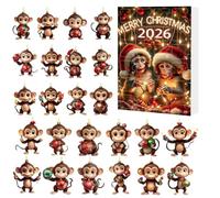 2026 advent calendarr Monkey Acrylic Ornaments 24 Day Countdown Toy