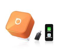 (2026 Aggiornato)OTTOCAST 2 in 1 Adattatore Wireless CarPlay & Android Auto | Mini Slim 3.0 per iOS 10+ & Android 11+, Supporto Multi-Utente, Plug & Play, Connessione Veloce (Arancione, Tipo C)