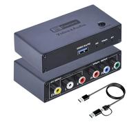 2026 aggiornato VHS RCA YPbPr a convertitore digitale, 1080P 60Hz Component Composite Audio Video a USB Scheda di acquisizione video per VHS VCR DVD PS2 Wii N64, compatibile con Windows, Mac, Linux