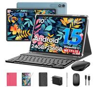 2026 Android 15 Tablet con tastiera, 24 GB RAM + 256 GB ROM (2 TB Expand), tablet da 10 pollici con Gemini AI, Octa-Core, 8000 mAh, GMS, Widevine L1, tablet 2 in 1 con mouse, pennino capacitivo