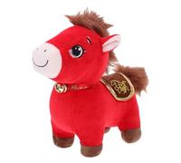 2026 Anno Del Cavallo Bambola Della Mascotte Di Peluche - Segno Zodiaco Rosso - Peluche Per Il Capodanno Cinese | Bambola Di Velluto Morbido Per La Festa Di Primavera Decorazione E Festa Di Compleanno