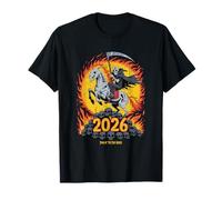 2026 Anno del Cavallo di Fuoco Skeleton Art Maglietta