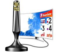 2026 Antenna TV interna con base magnetica - Antenna digitale TNT DVB-T2 senza amplificatore - Cavo coassiale 5M - Compatibile 4K HD Smart TV, Freeview, TV con sintonizzatore TNT