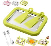 2026 At-Home Rolled Ice Cream Maker Kit,Instant Freeze Plate with 2 Scrapers,DIY Fun Family Activity Instant Ice Cream Maker, Fun Family Dessert Activities,for Yogurt, Sorbet