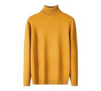 2026 Autunno e Inverno Dolcevita Mezza Base Ufficio Donne Maglieria Misto Cashmere Oversize Cold Weather Ladies Roll Neck Jumper Accogliente Spessore, Giallo, 4XL