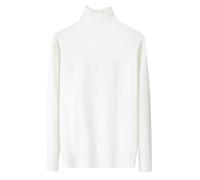 2026 Autunno e Inverno Dolcevita Mezza Base Ufficio Donne Maglieria Misto Cashmere Oversize Cold Weather Ladies Roll Neck Jumper Accogliente Spessore, bianco, 4XL