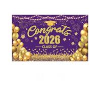 2026 - Banner squisito per feste di laurea per creare eleganti momenti di successo accademico indimenticabili (viola, 180 x 110 cm)