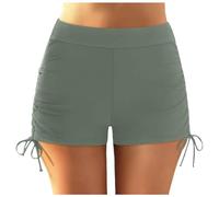2026 Bikini da donna Plus Size High Waist Bottoms Swim Briefs Beach Shorts Ruched Bottom High Cut Swim Bottom Full Coverage Swimsuit Bottom Sports Yoga Shorts Swimbottom Camicia Natale Uomo, verde