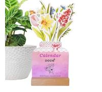 2026 Bloominģ Flowers Desktop Calendar - Creative Mini Flower Planner | Monthly 2026 Desktop Calendar Paper | Flower Desk Organizer, Office, Home, Daily Planner, Year-Round Use