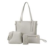2026 Borsa a tracolla da donna a quattro pezzi alla moda come pratica borsa alternativa 4 pezzi (grigio, taglia unica)