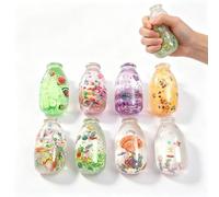 2026, bottiglia di frutta per alleviare lo stress, lento, trasparente, sensoriale, portatile, per alleviare l'ansia, da scrivania, per adulti, colore casuale (bianco, 10 cm)