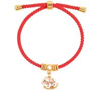 2026 Bracciali Cinesi per il Capodanno Cinese del Cavallo,Braccialetto Intrecciato con Cordino Rosso con Charm Animale Cavallo,Bracciale Portafortuna in Cordino Rosso, Amulet di Protezione Feng Shui