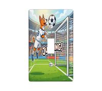 2026 Calcio Basenji Cane Decorativo Interruttore Della Luce Copertura Della Parete Piastra 1 Gang Singolo Toggle, Cucciolo che Salta Header Colpo Piastra Elettrica per Stanza, Sportivo Switchcover