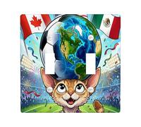 2026 Calcio Devon Rex Cat decorativo interruttore luce piastra di copertura 2 gang doppio interruttore, Match Day Celebrate Kitten piastra elettrica modello sport piastra frontale elettrica per la