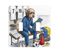 2026 Calcio Havanese Dog Decorative Light Switch Cover Piastra Parete 2 Gang Doppio Toggle, Pronto per Partita Cucciolo Coach Piastra Elettrica Stampa Sportiva Frontale per Camera