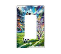 2026 Calcio Pug Cane Decorativo Interruttore Della Luce Copertura Piastra Da Parete 1 Gang Singolo Rocker, Match Day Puppy Dribbling Passato Piastra Elettrica Stampa Sportiva Frontalino