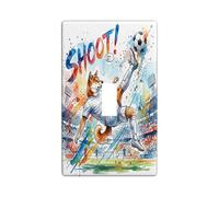 2026 Calcio Shiba Inu Dog Decorative Light Switch Cover Piastra da Parete 1 Gang Singolo Toggle, Match Day Puppy Volley Sparare Piastra Elettrica, Sportivo Frontale Elettrico per Camera da Letto