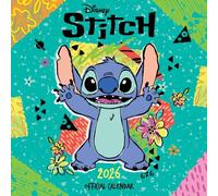 2026 CALENDAR DISNEY STITCH MULTI-LANGUAGE MONTH TO VIEW SQUARE WALL CALENDAR OFFICIAL PRODUCT